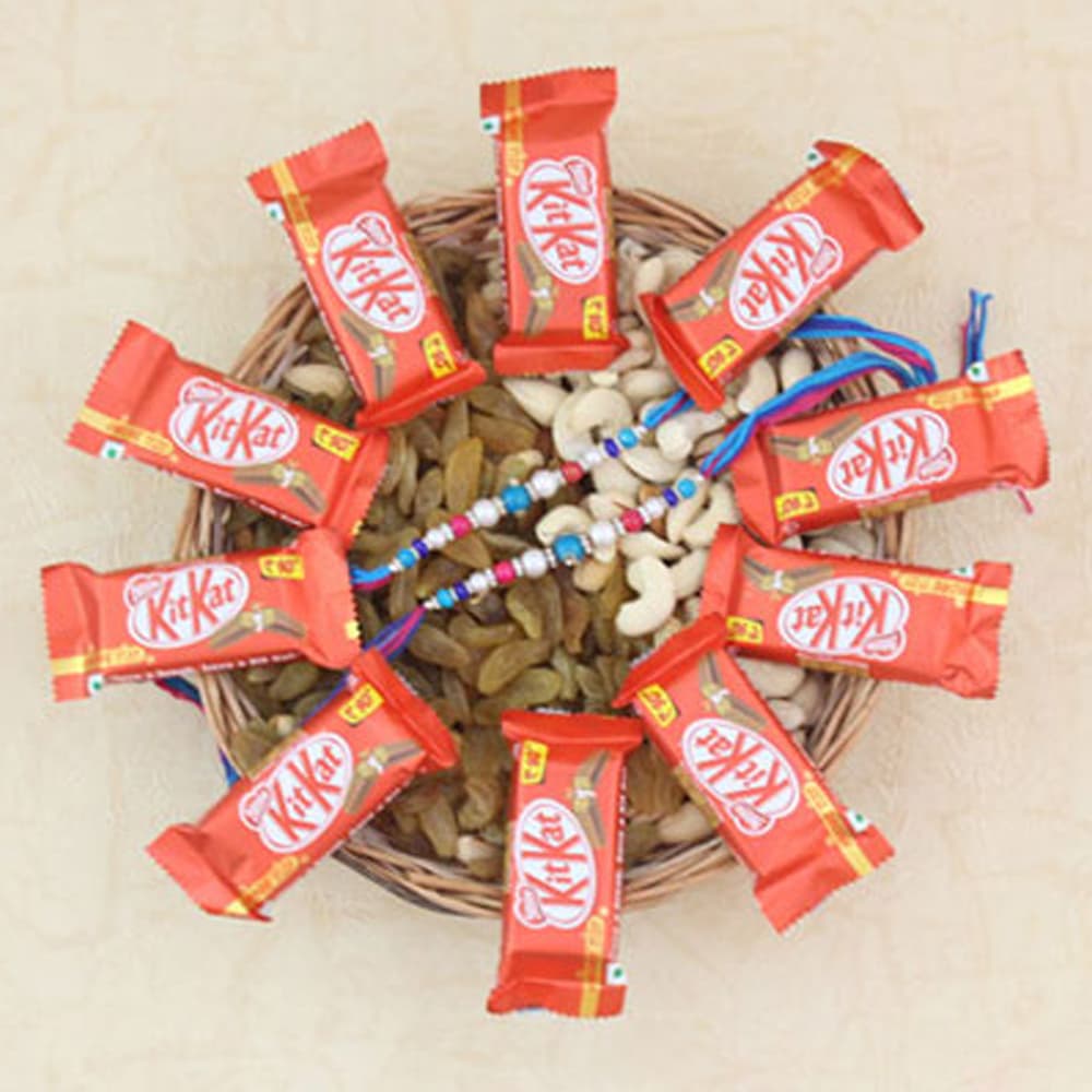 Mixed Dry Fruit with Kitkat and Rakhi
