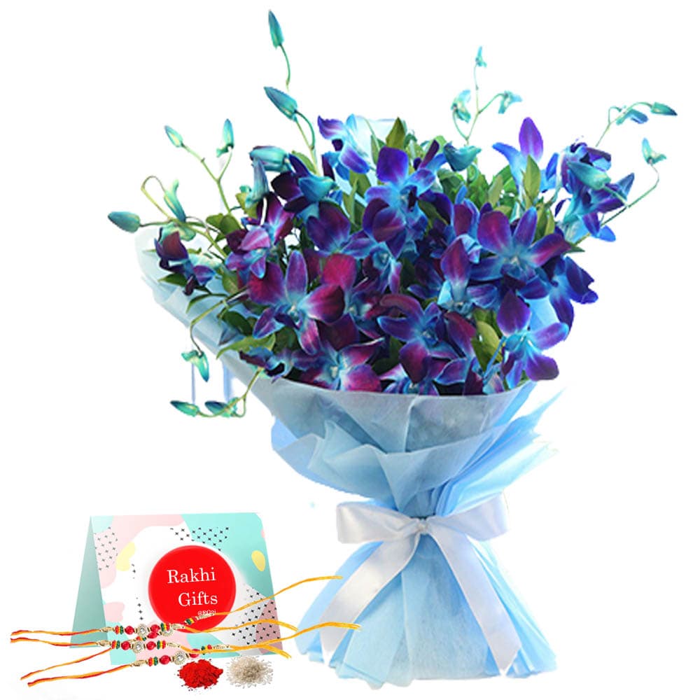 Blue Orchide with Rakhi