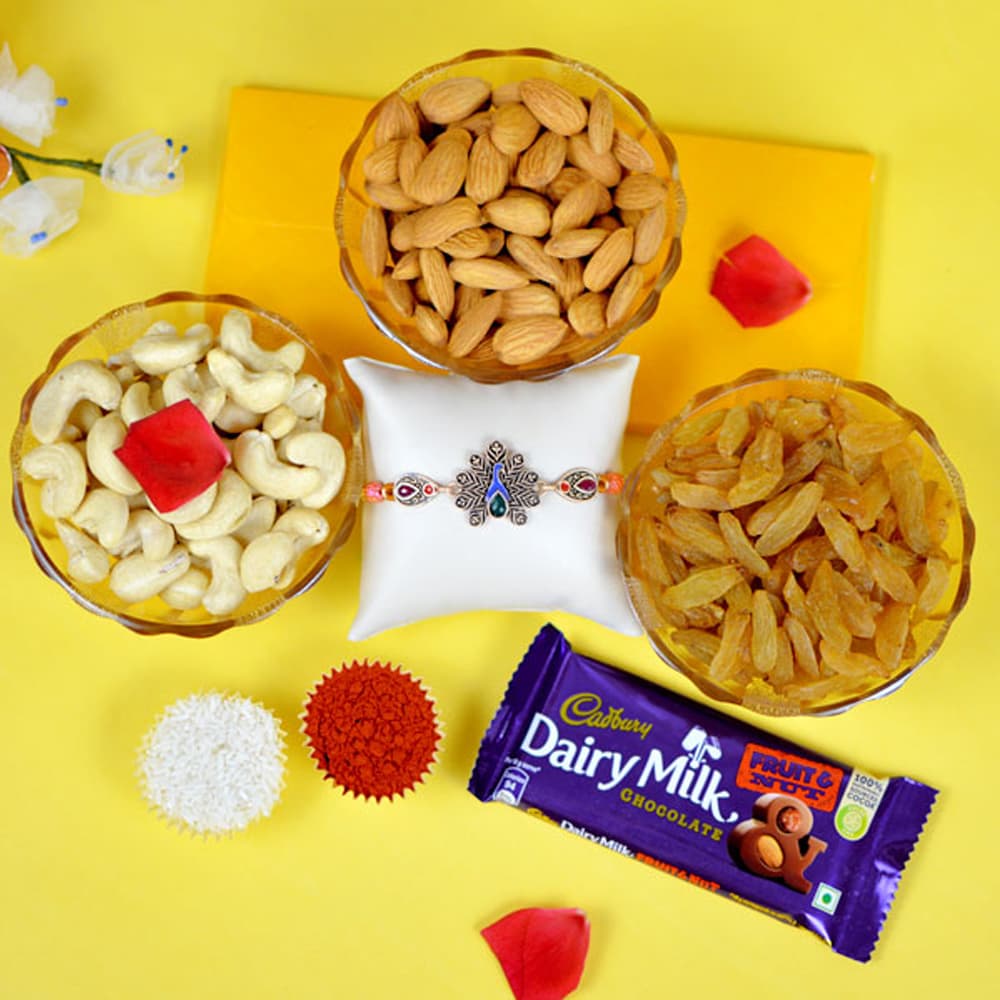 Kaju Almond Kismis with Chocolate for Rakhi