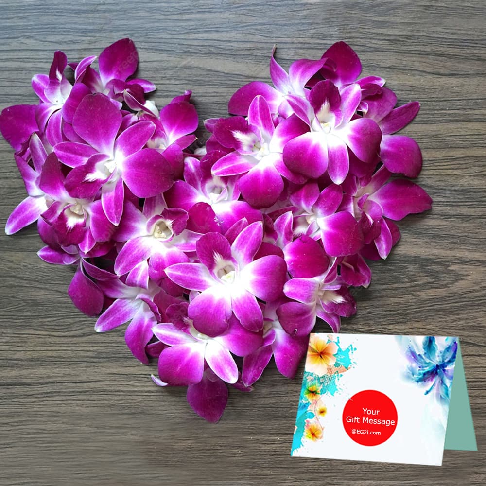 20 Steam Orchid Heart Shape Arrangement