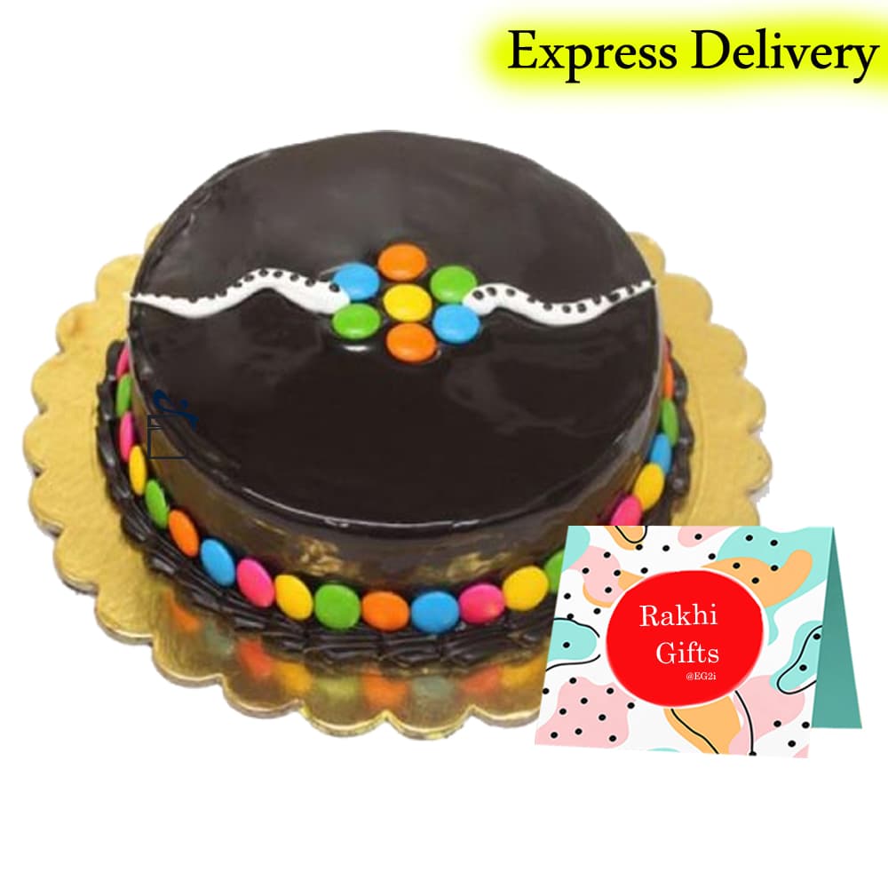 Rakhi chocolate Cake with Gems