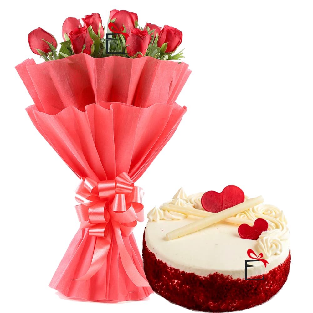 Roses with Love Velvet Cake