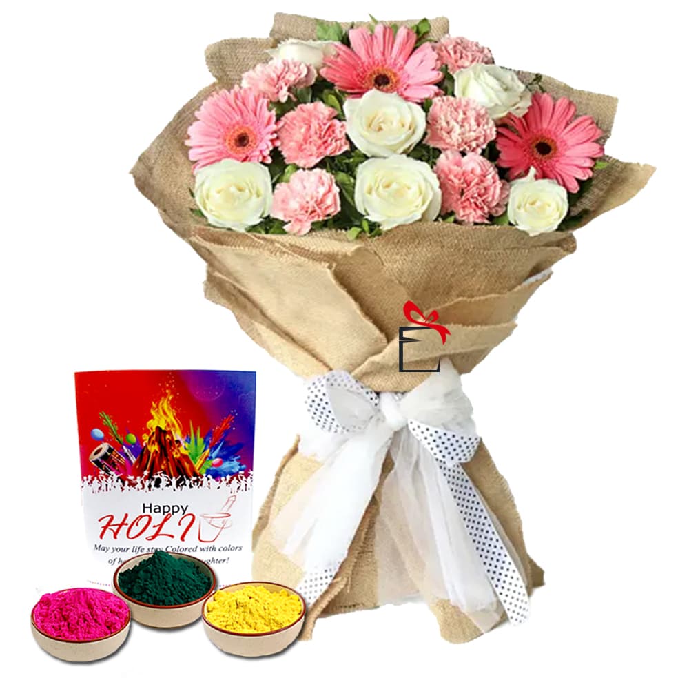 Mixed Flowers Bouquet for Holi