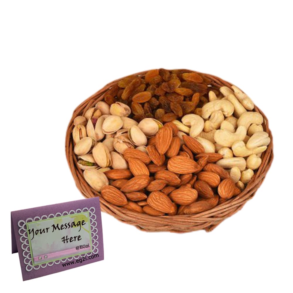 Mixed Dry Fruits Round Basket