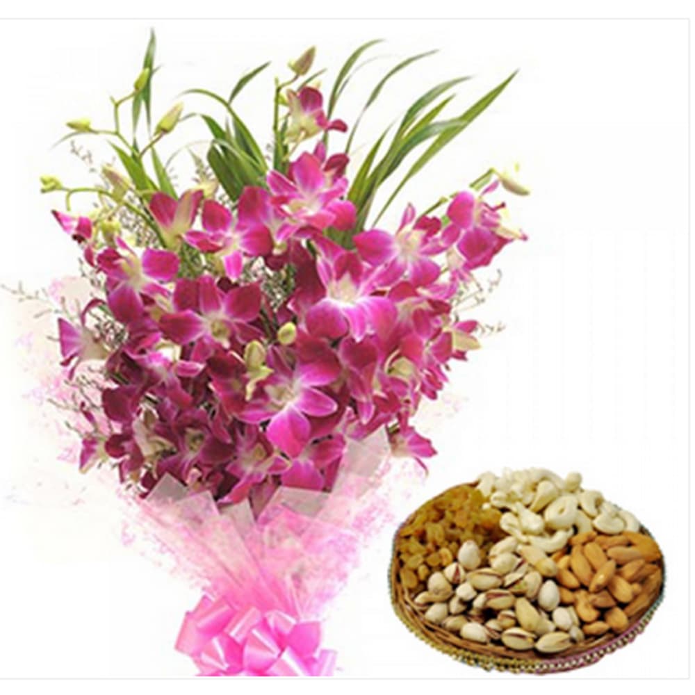 Dry Fruits with Orchid
