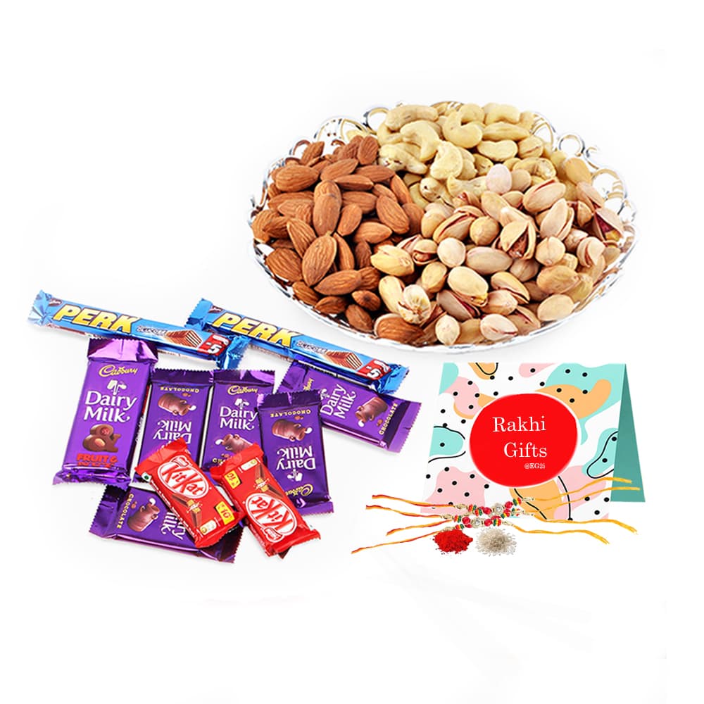 Dry fruit and Chocolate with Rakhi