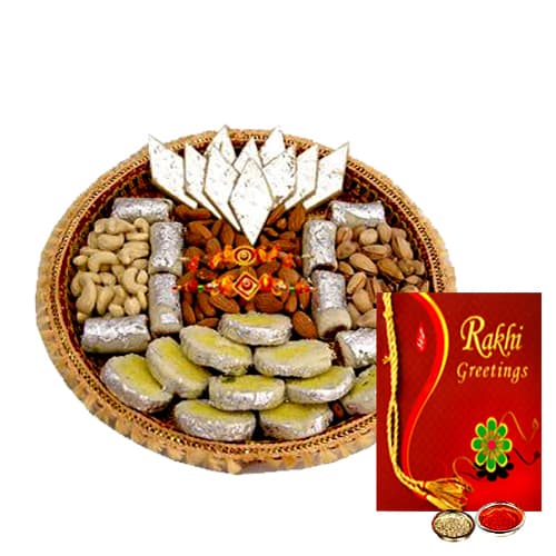Sweet Dry Fruits Rakhi Thali