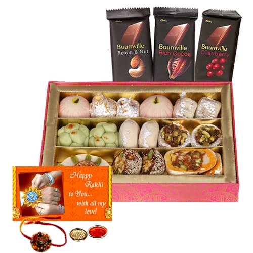 Bournville with sweets n Rakhi