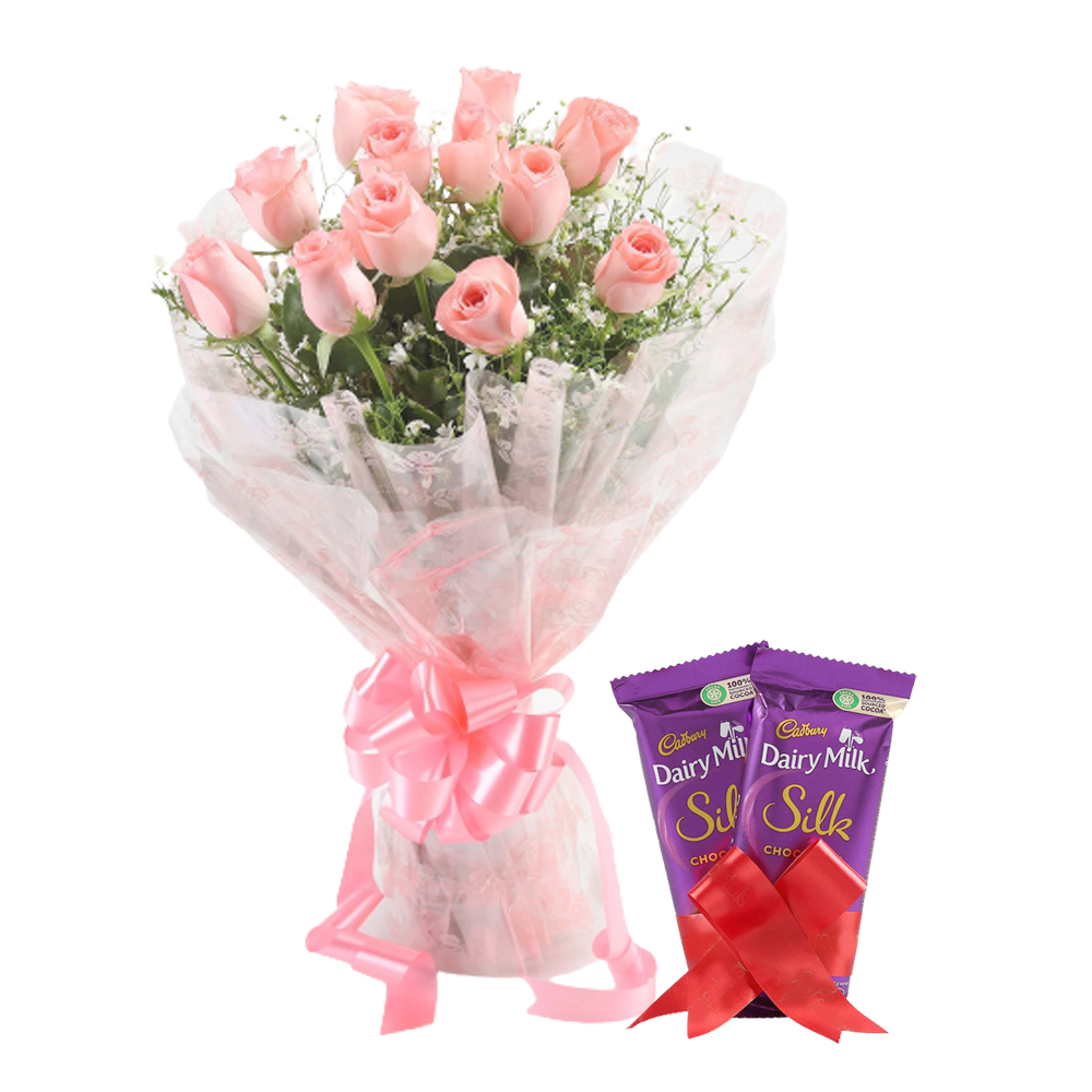 Rose with teddy and Dairy Milk chocolates Basket,Chocolates,Chocolates To  India || Send Flowers, Gifts, Cake Online to Kolkata, Flower Delivery  Kolkata, India