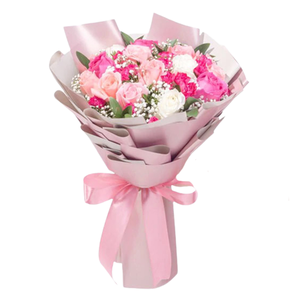 25Mixed Rose and Carnation Bouquet,Mixed Flowers,Flowers To India ...