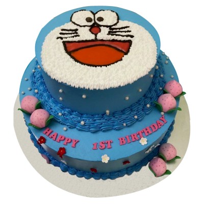 Doraemon Round Chocolate Photo Cake - CE-00283